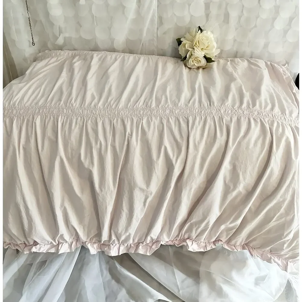 Simply Shabby Chic Full /Twin Comforter Ruffled Edges Pink 73 X 90” *Cleaned*